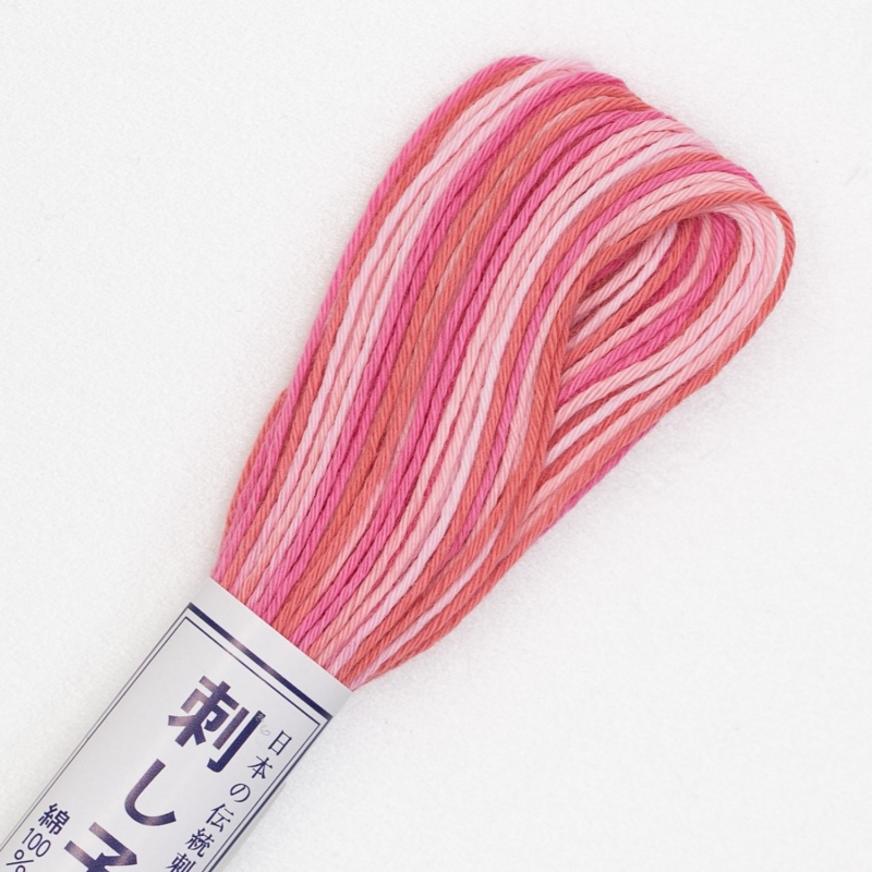 sashiko garen 20 m #53: gemeleerd (wit en roze)