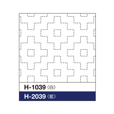 sashiko sampler indigo #H-2039: kaki no hana
