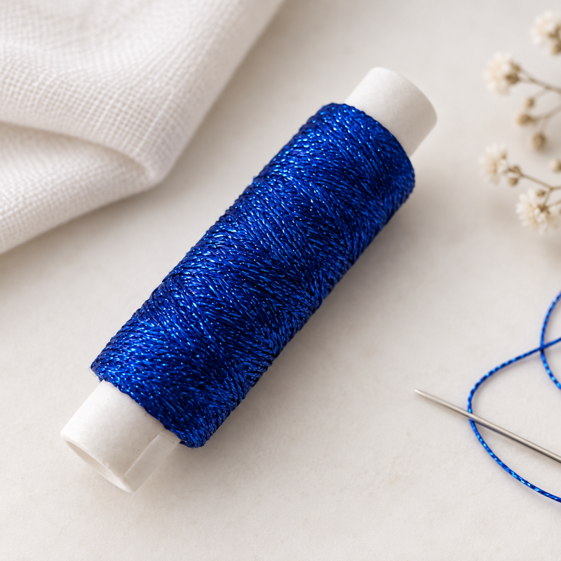 olympus lam&eacute; glittergaren blauw &ndash; LA-10