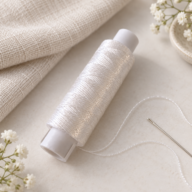 olympus lam&eacute; glittergaren wit &ndash; LA-1