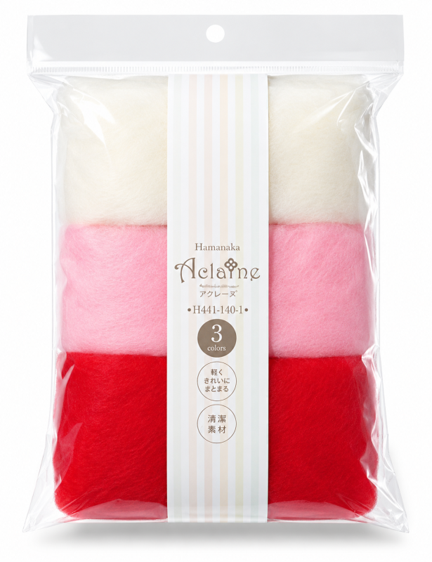 Hamanaka Aclaine naaldviltvezel &ndash; roze &ndash; 3 kleuren