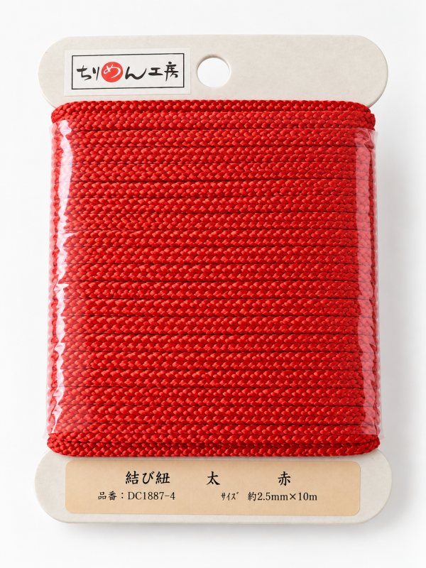 Japans decoratief koord &ndash; 2,5 mm &times; 10 m &ndash; rood