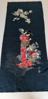 Japanese indigo wall tapestry: woman