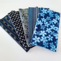 fat quarter fabric bundle: stripes & leaves