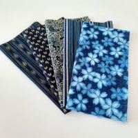 half fat quarter fabric bundle: stripes & leaves