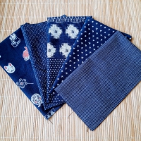 half fat quarter fabric bundle: vintage indigo