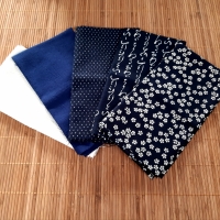 fat quarter fabric bundle: blue & white
