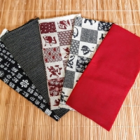 fat quarter fabric bundle: dark & red