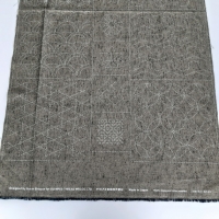 sashiko tsumugi panel- patterns, ash beige