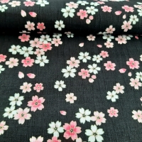 Japanese cotton satin- black (price for 25cm)