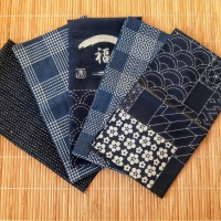 half fat quarter fabric bundle: sashiko