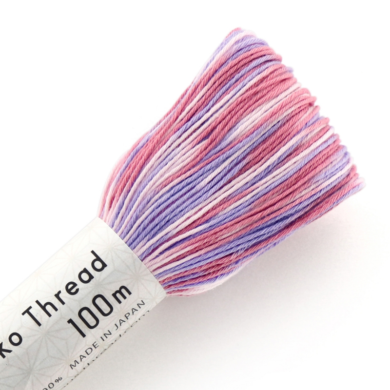 sashiko garen 100m #192: gemeleerd (roze/paars)