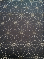 sashiko stof voorbedrukt #3 asanoha - indigo - 25cm