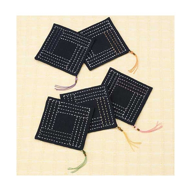 sashiko kit #232 &ndash; onderzetters lijnen