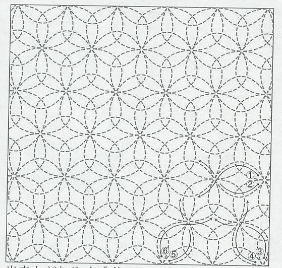 sashiko patroon #12 - hana-zashi