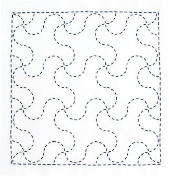 sashiko patroon #44 - chidori