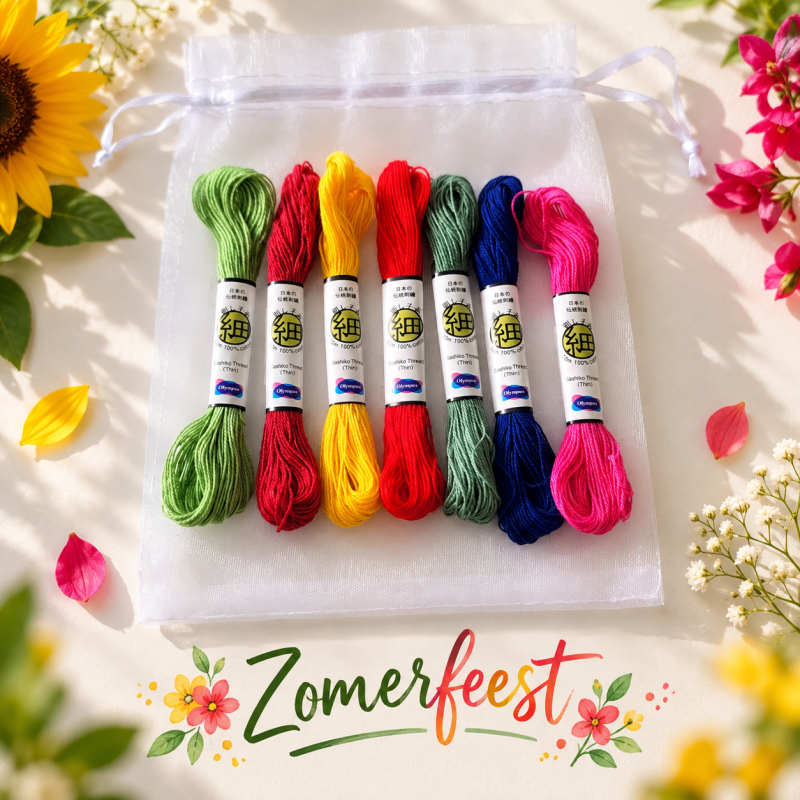 sashiko garen kleurenmix &ndash; zomerfeest &ndash; 7 &times; 10 m