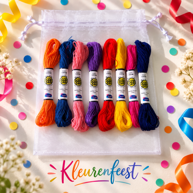 sashiko garen kleurenmix &ndash; kleurenfeest &ndash; 8 &times; 10 m