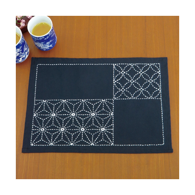 olympus sashiko kit SK-311 - theemat asanoha & shippo-tsunagi
