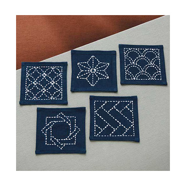 olympus sashiko kit #223 - traditionele onderzetters 5 stuks