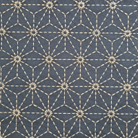 sashiko stof voorbedrukt #16 asanoha - marineblauw - 25cm
