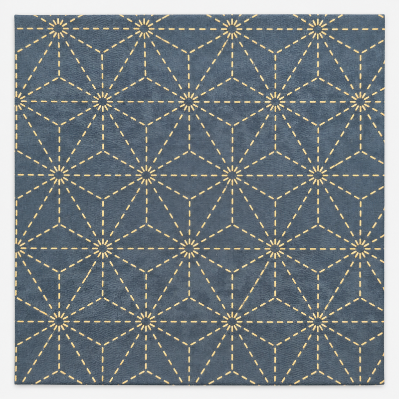 sashiko stof voorbedrukt asanoha marineblauw