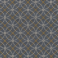 sashiko stof voorbedrukt #17 shippo - marineblauw - 25 cm