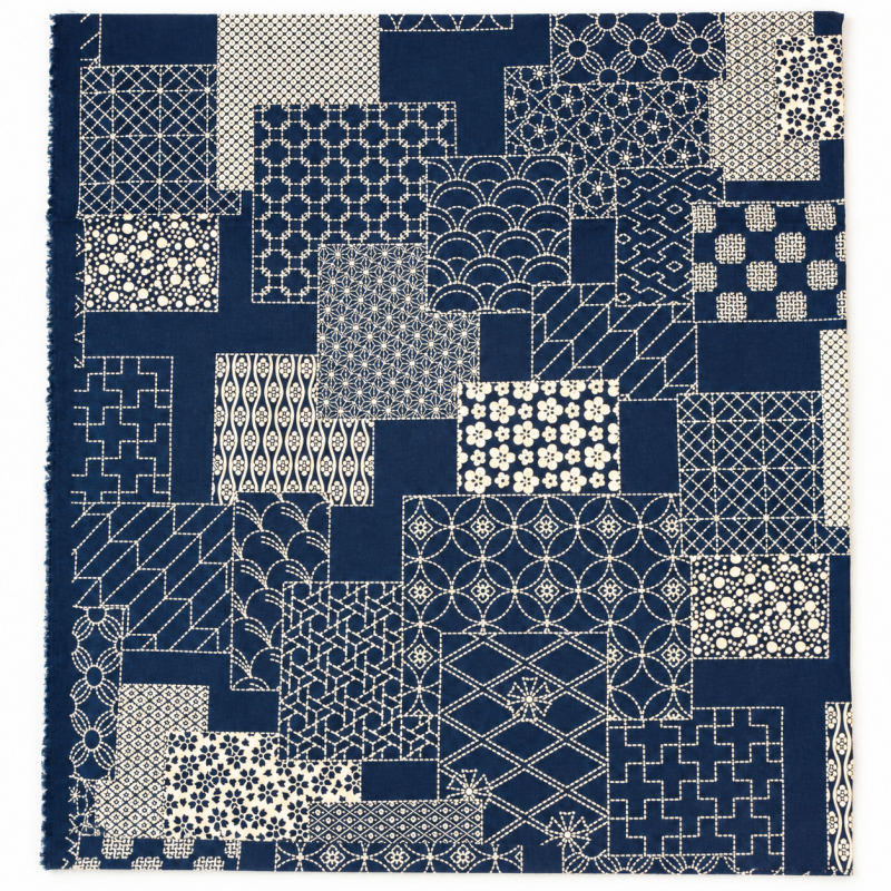 takumi vintage 13N-6B &ndash; indigo patchwork &ndash; 25 cm