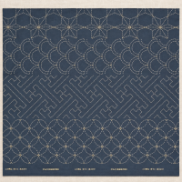 printed sashiko stof #20 &ndash; Japanse hexagonmotieven &ndash; 25 cm