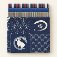 japanse stoffenbundel indigo sashiko &ndash; 4 fat quarters