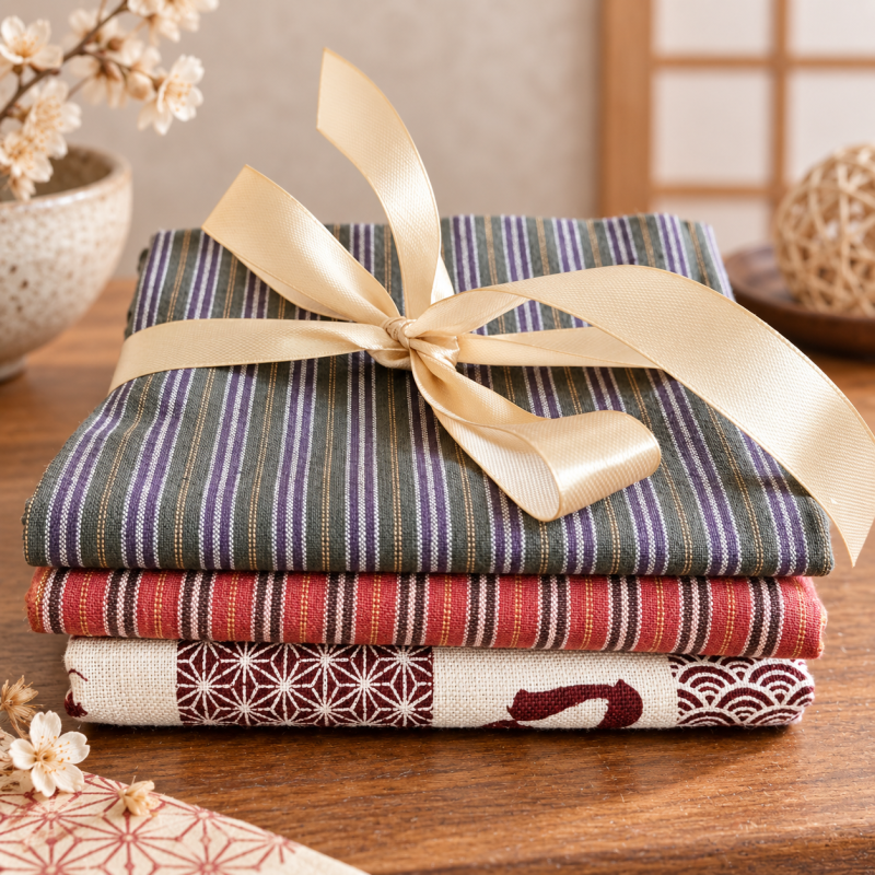 japanse stoffenbundel zachte strepen &ndash; 3 fat quarters