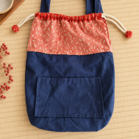 Handgemaakte Japanse tas met sashiko libellen