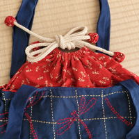 Handgemaakte Japanse tas met sashiko libellen