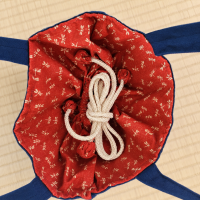 Handgemaakte Japanse tas met sashiko libellen